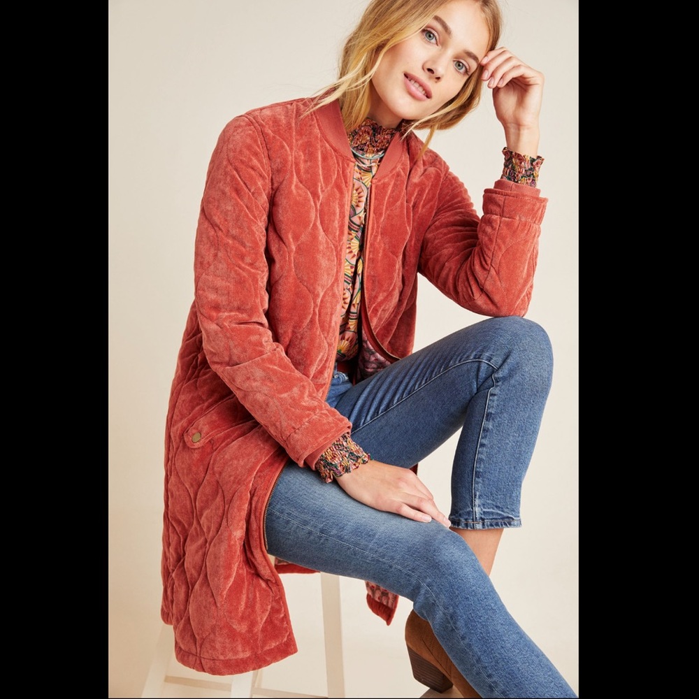 Anthropologie Quilted Corduroy Jacket
